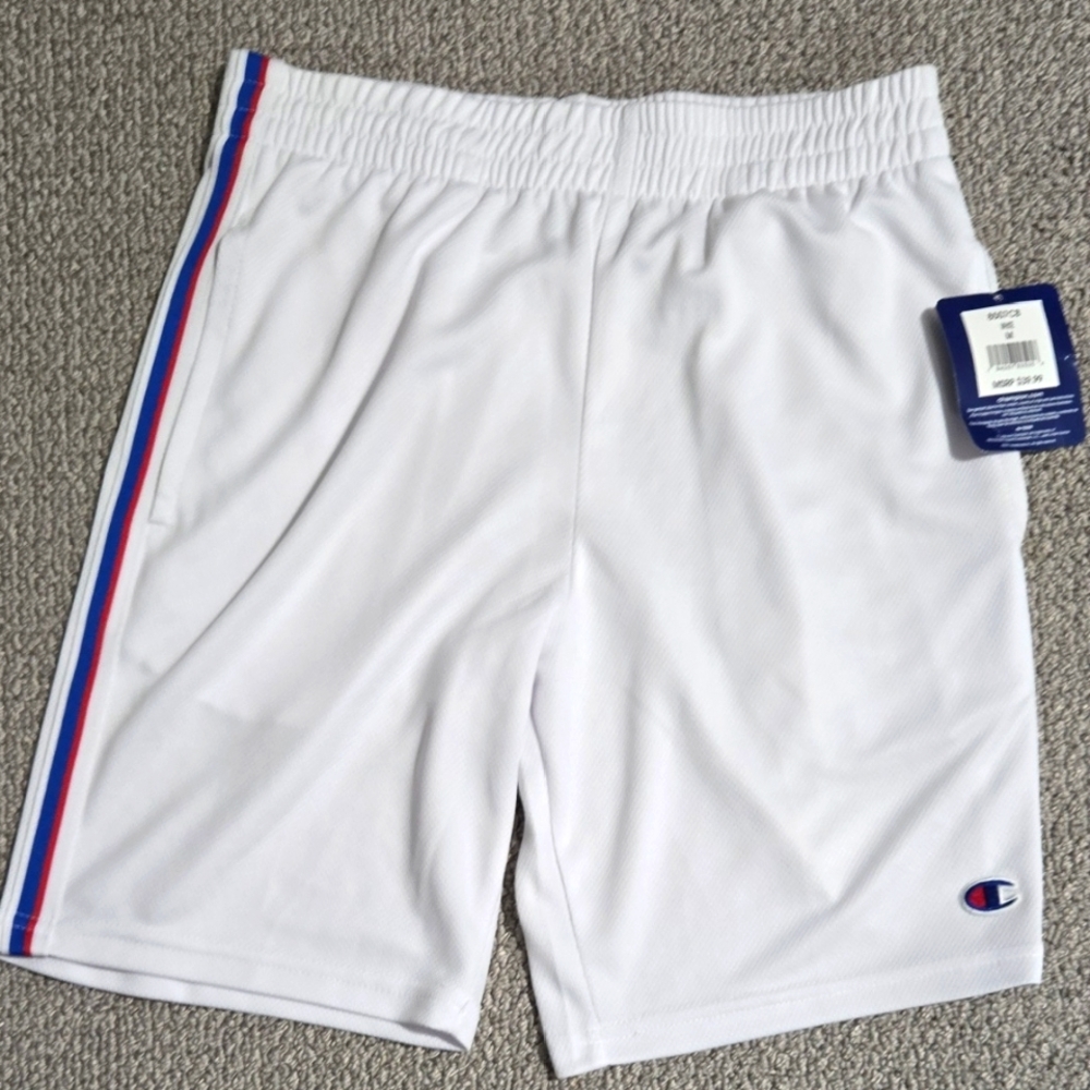 Champion White Athletic Shorts with Elastic Waistband